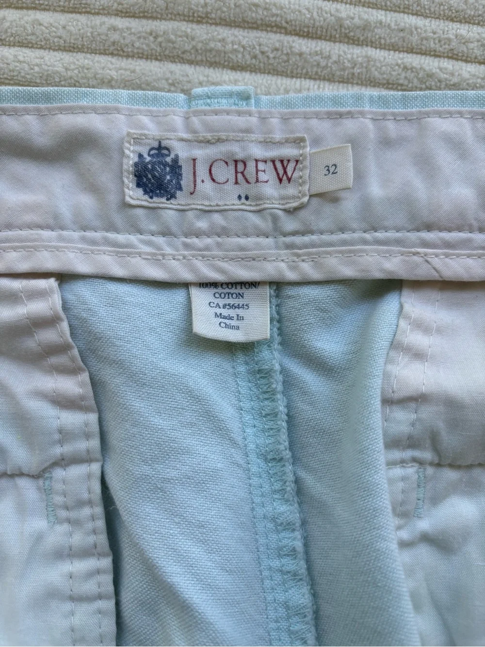 J.Crew Mint Green Chino Shorts Size 32